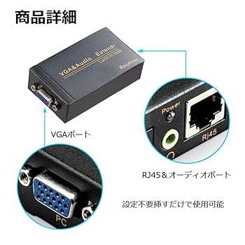 (未使用･未開封品)　StarTech.com Cat5ケーブル対応4ポートVGAディスプレイエクステンダー延長器(送信機のみ) カテゴリ5 LANケーブルにて最大150m延長 最大4分配可能 sdt40b8 st1214t.bom.jpg